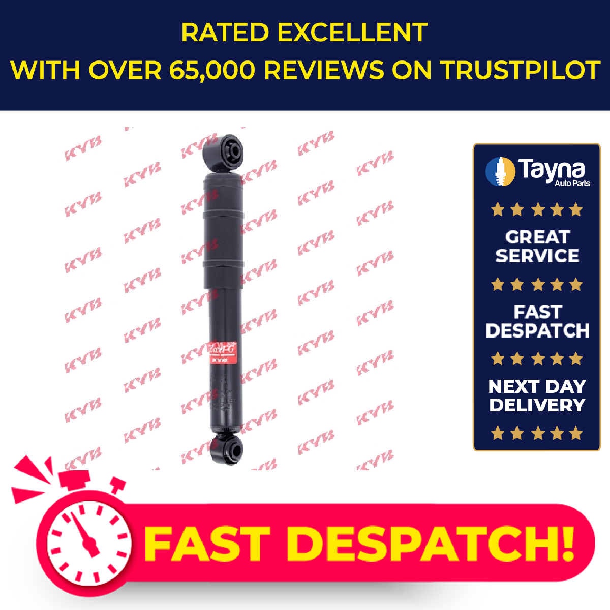 KYB 2x Shock Absorbers (Pair) Rear 344446 [PM575118]