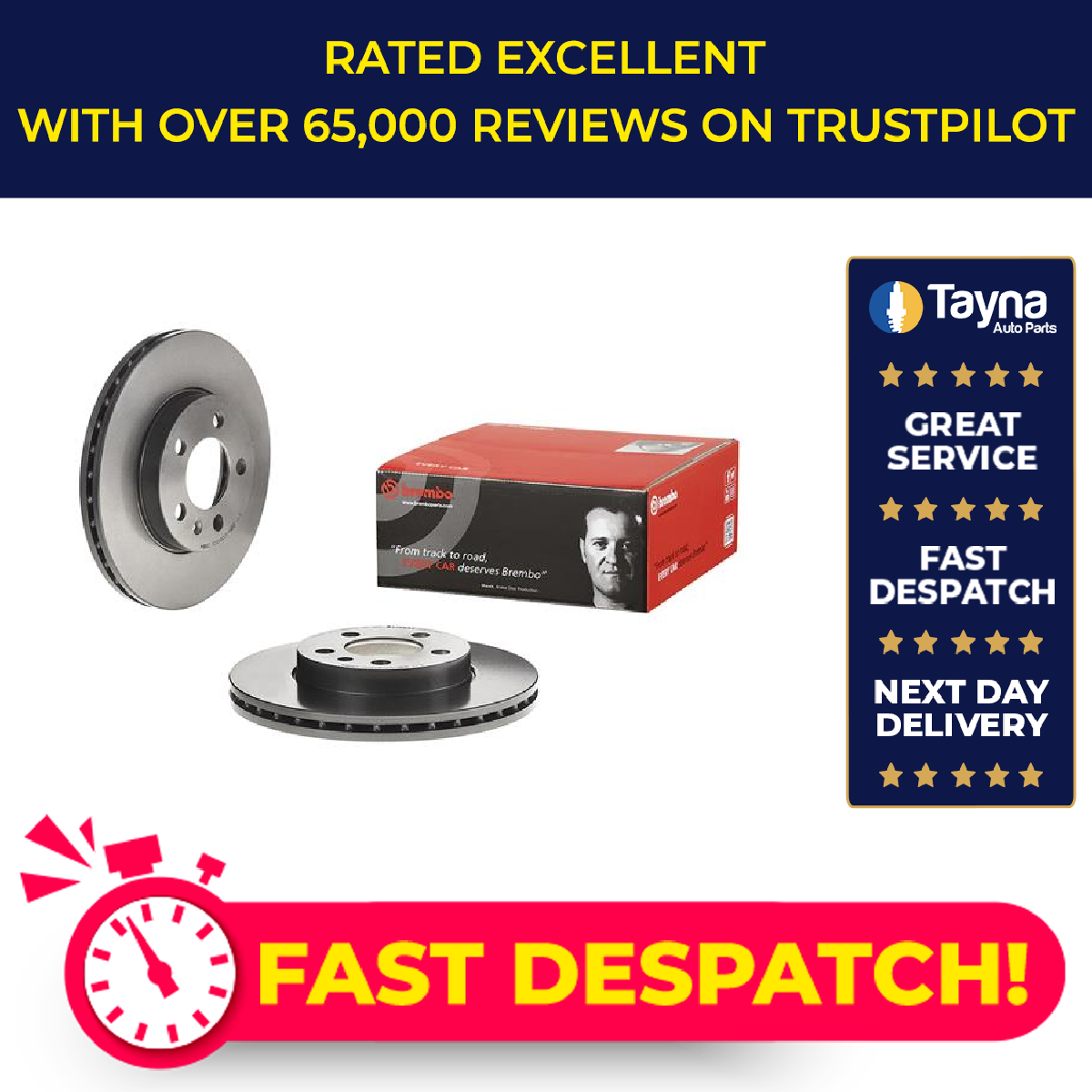 2x Brake Discs Pair Vented fits SKODA SCALA NW1 1.5 Front 2019 on 256mm Set New