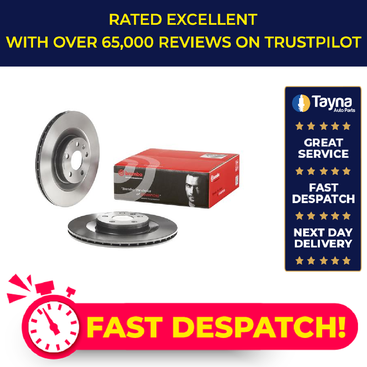 2x Brake Discs Pair Vented fits VOLVO V60 Mk2 2.0D Rear 2018 on 320mm Set Brembo