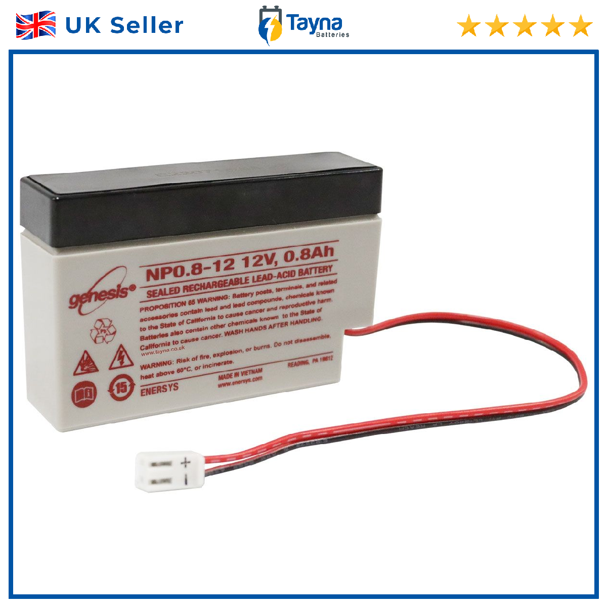 NP0.8-12 EnerSys Genesis SLA Battery 12v 0.8Ah  [PM2461295]