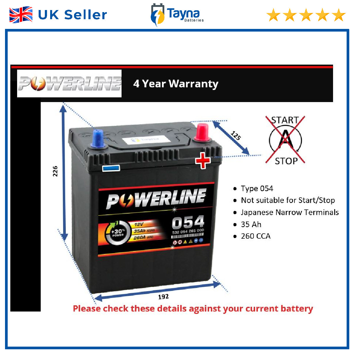 Powerline Car Battery 054 [PM2460713]
