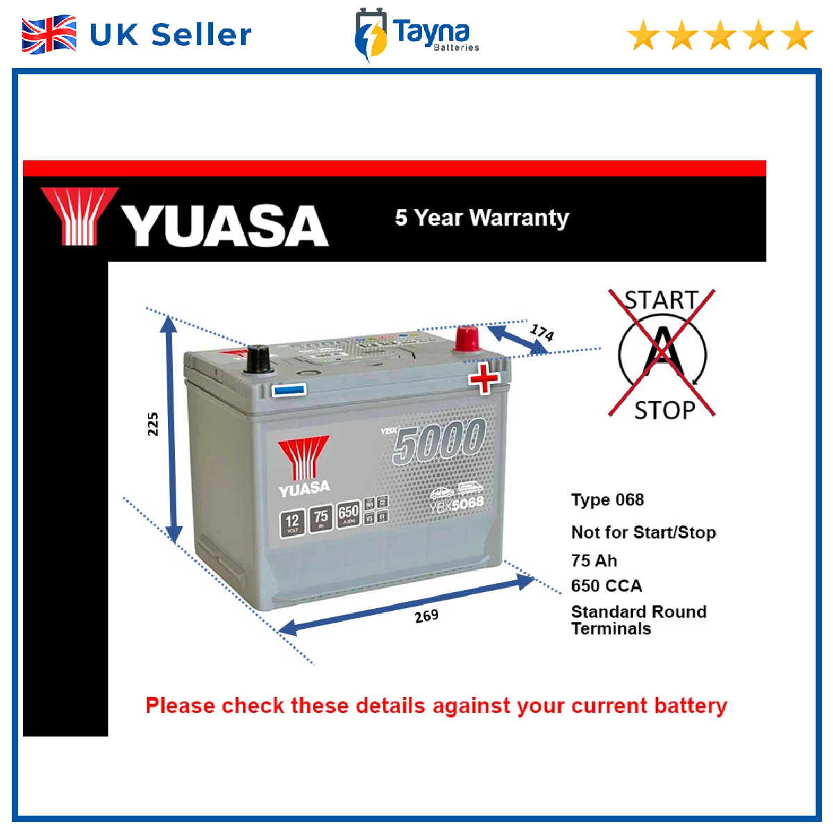 Yuasa Car Battery YBX5068 [PM2410626]