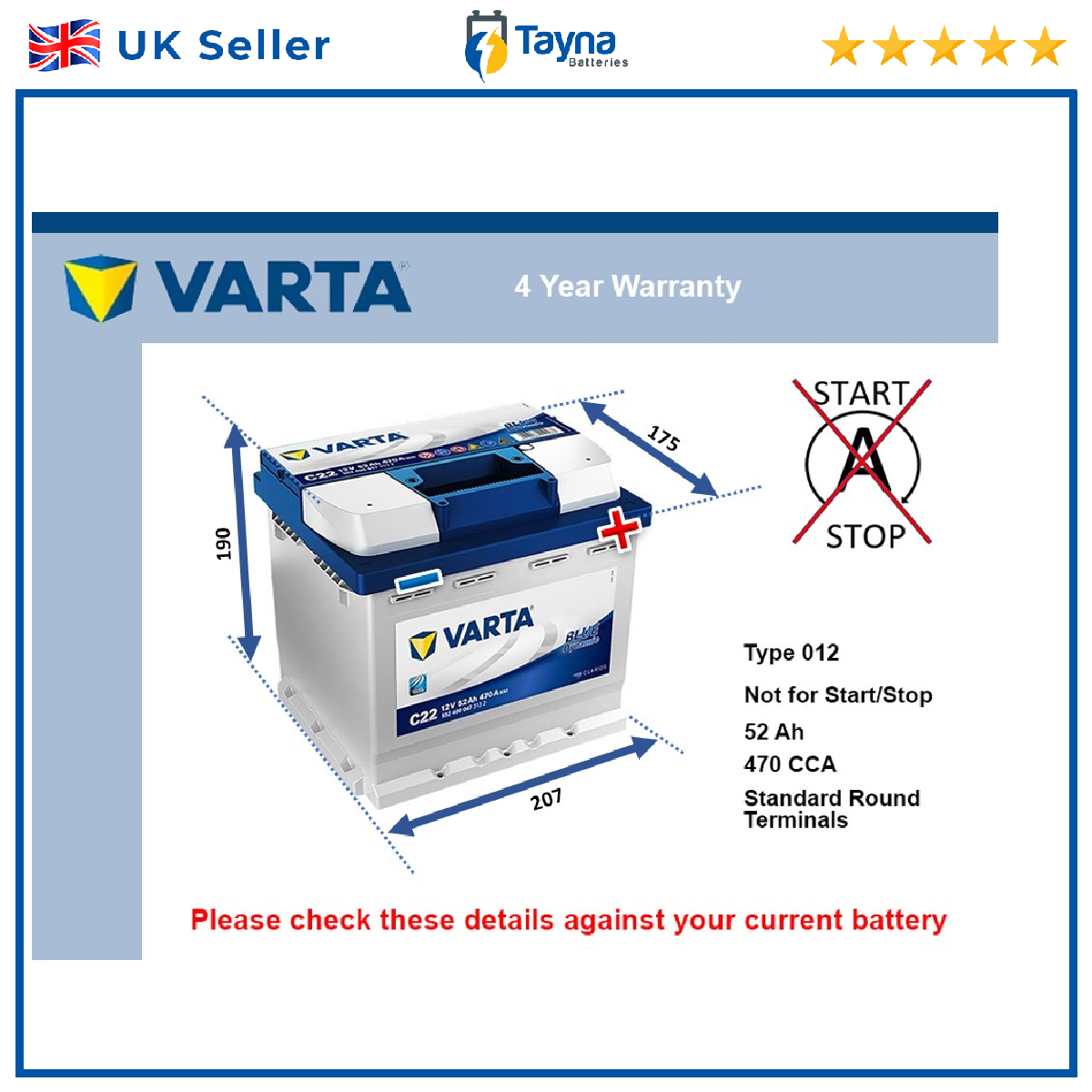 Varta Car Battery 5524000473132 [PM1843187]
