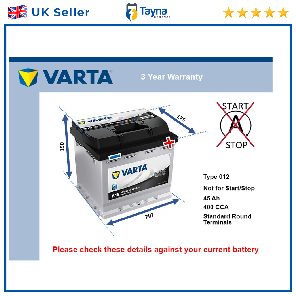 Varta Car Battery 5454120403122 [PM1843185]