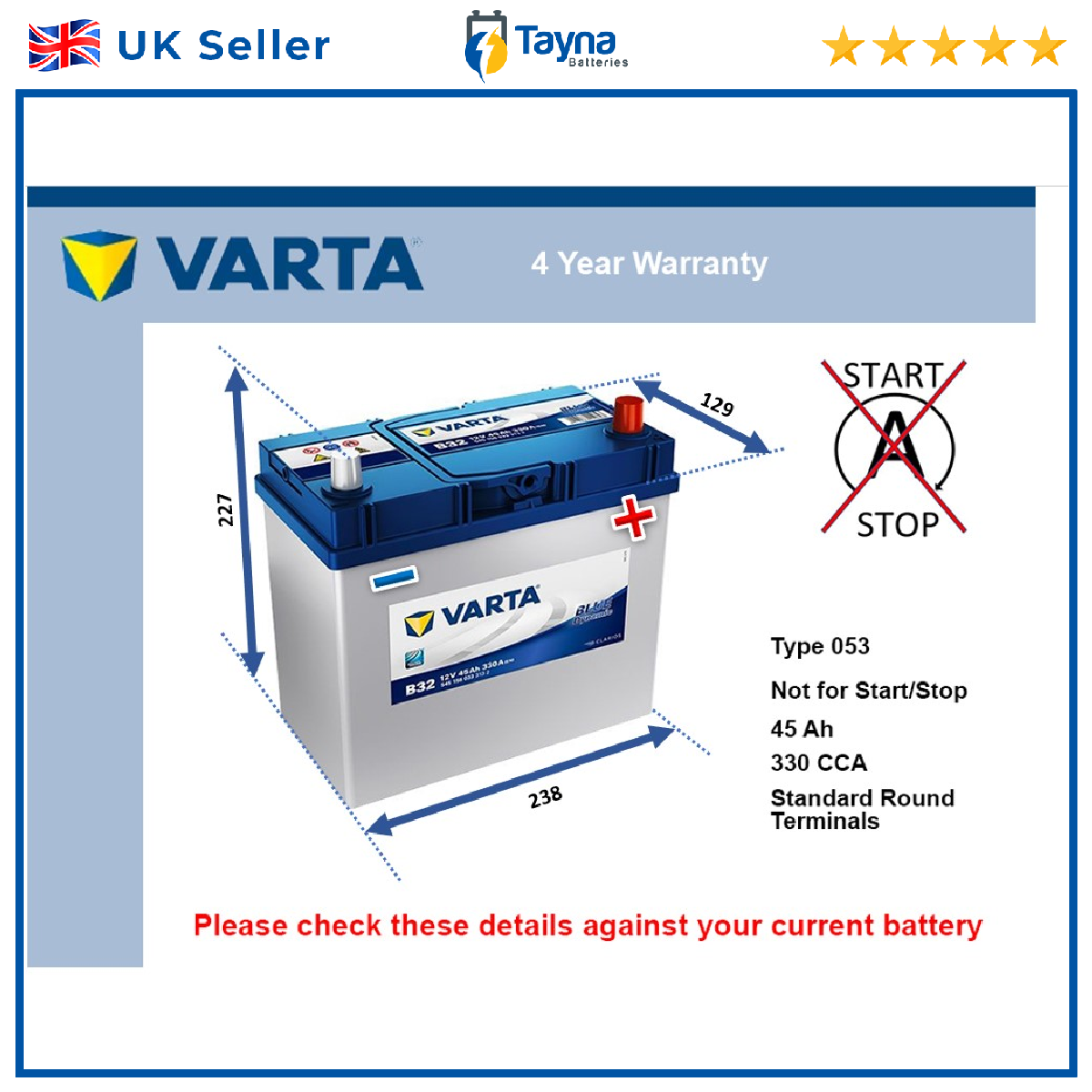 Varta Car Battery 5451560333132 [PM1843181]