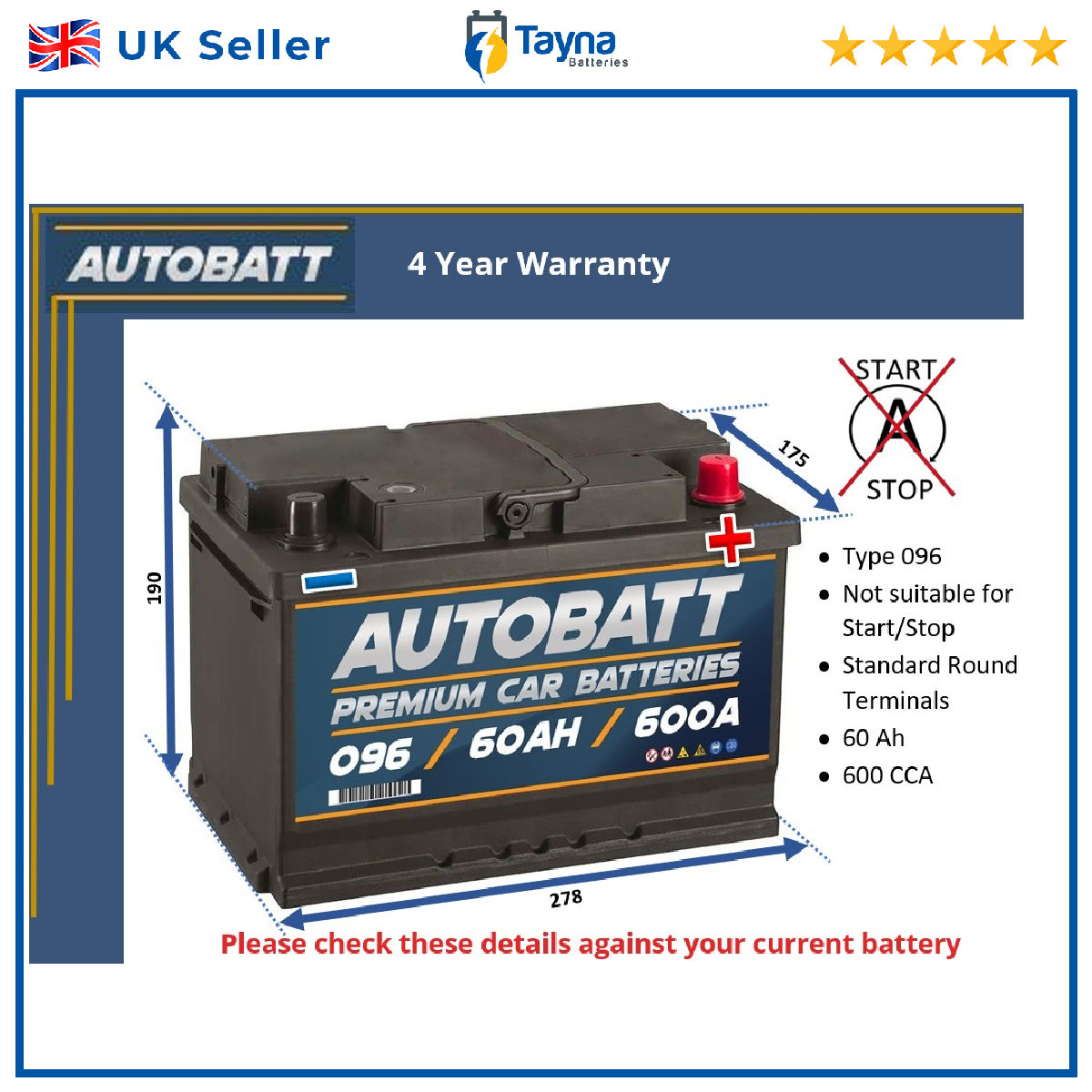AUTOBATT Car Battery 096 [PM2460750]