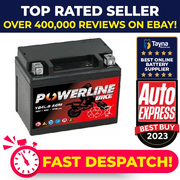 YB4L-B AGM Powerline Motorcycle Battery 12V 4Ah [PM2462734]