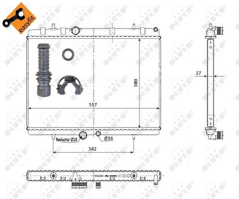 Radiator fits CITROEN XSARA N0, N1, N2 2.0D 01 to 05 NRF 1330A2 1330A3 1330G9 - Picture 7 of 12