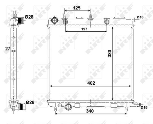 Radiator fits CITROEN C3 Mk1 1.4D 2002 on NRF 1330C0 1330C2 1330J2 1330N6 1330Q0 - Picture 7 of 12