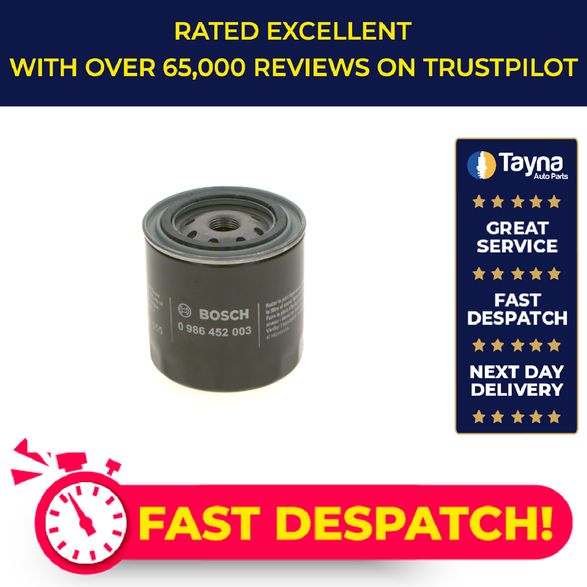 Bosch Oil Filter 0986452003 [PM516865]