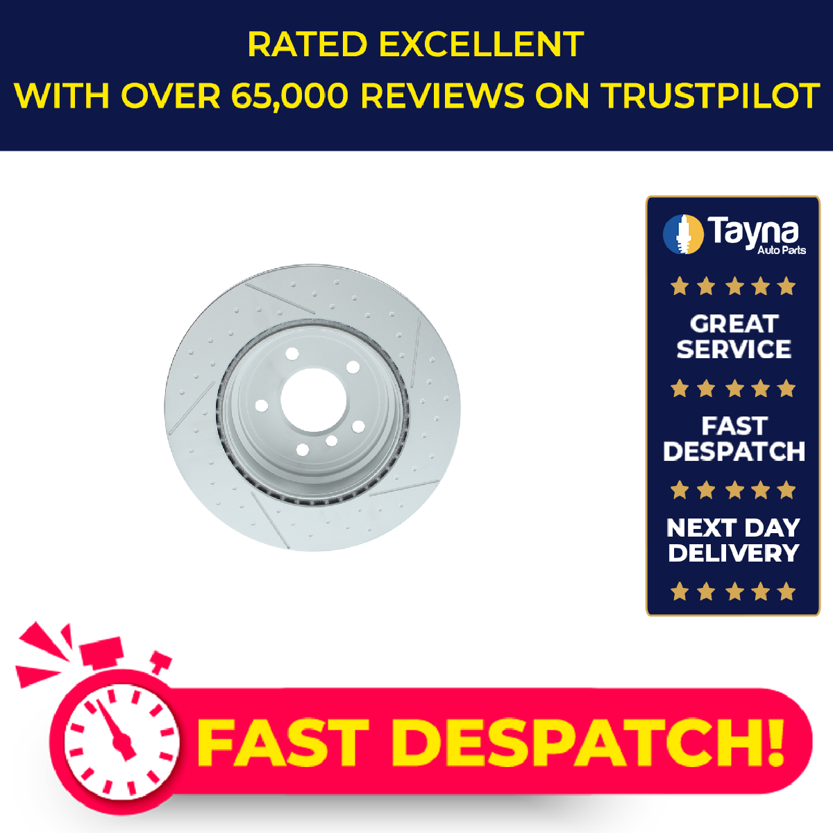 2x Brake Discs Pair Vented fits BMW 330D 3.0D Rear 08 to 13 N57D30A 324mm Set