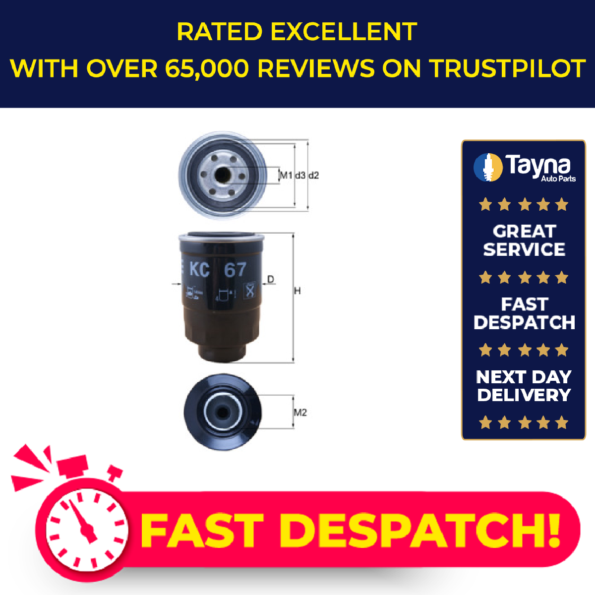 Mahle Fuel Filter KC67 [PM293344]