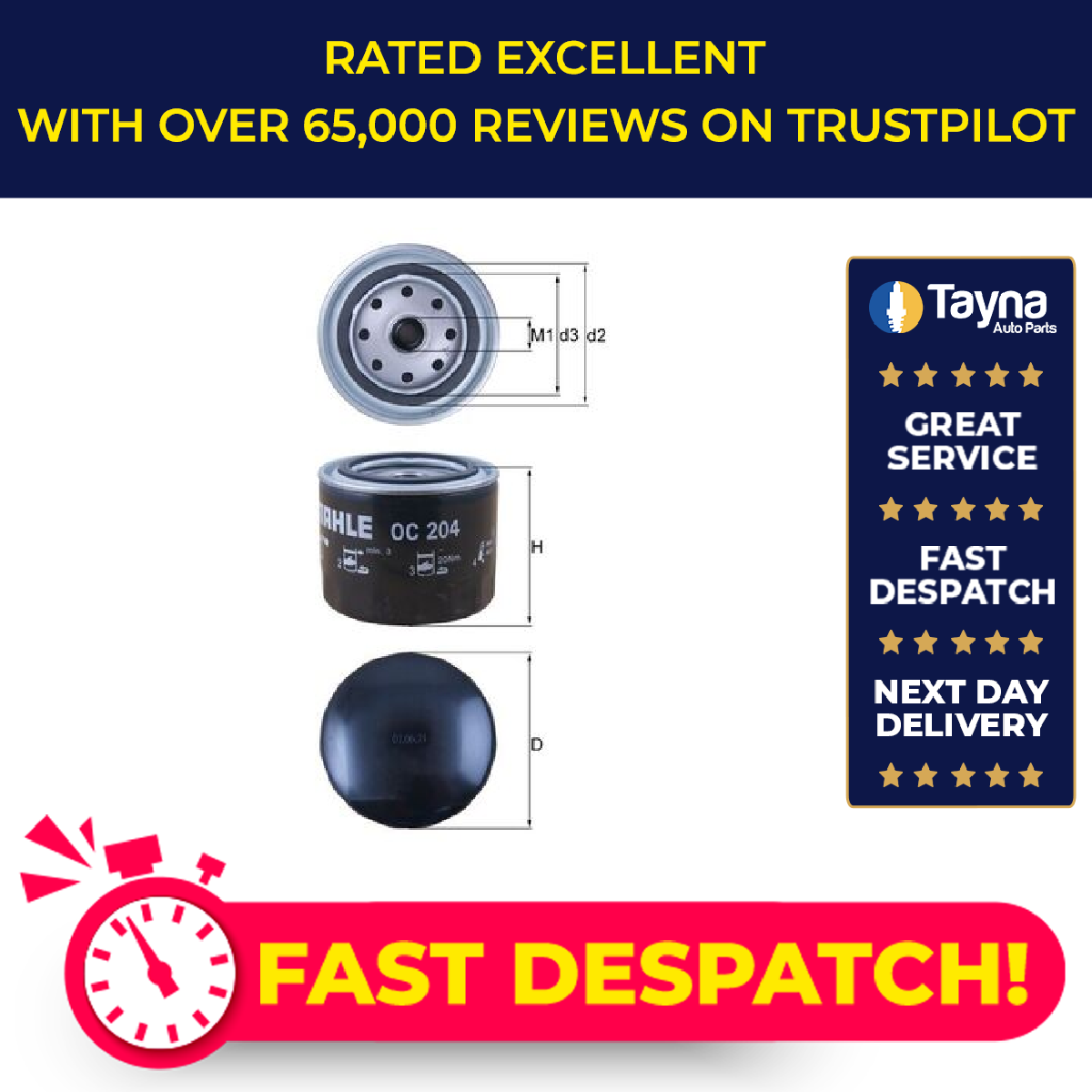 Mahle Oil Filter OC204 [PM293551]