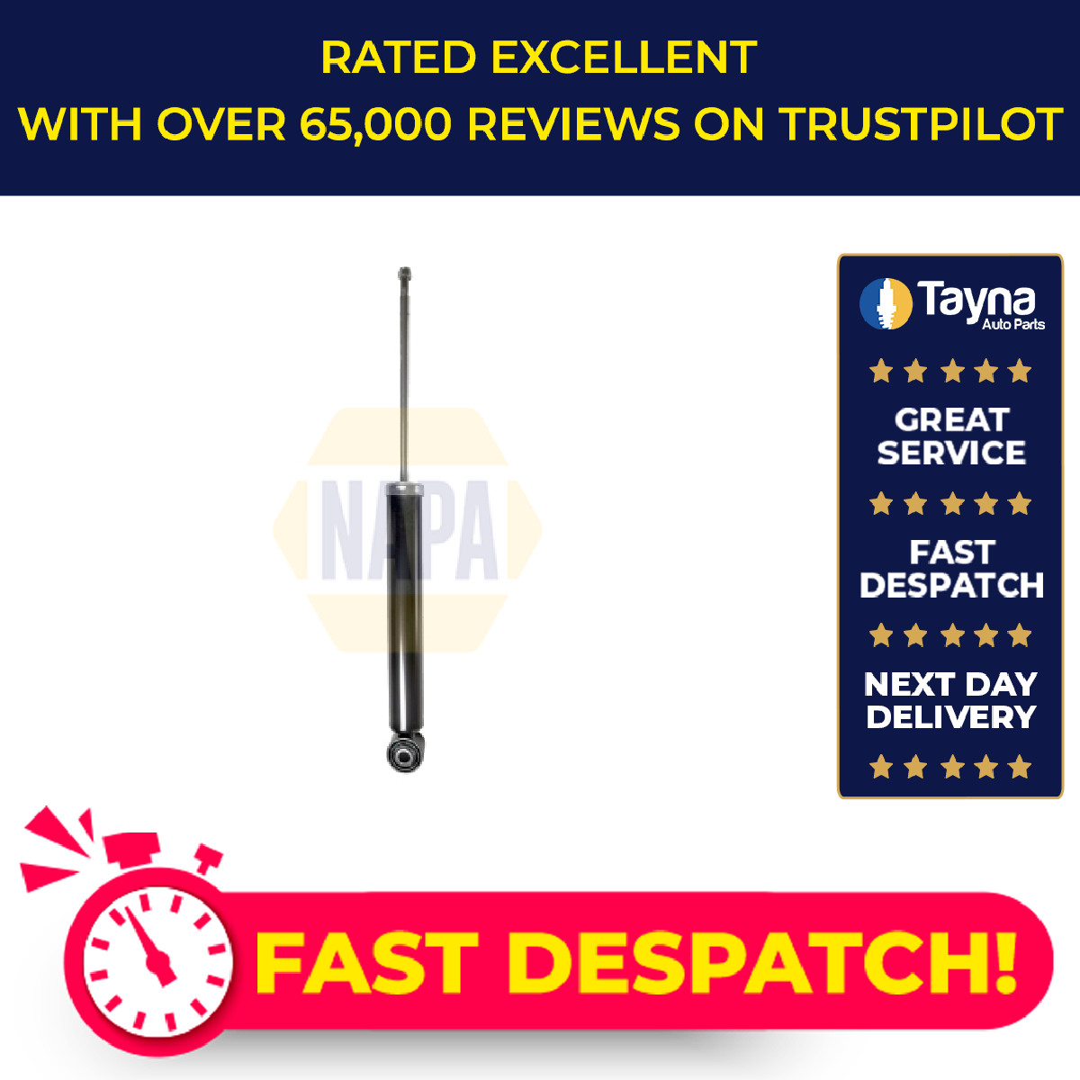 NAPA 2x Shock Absorbers (Pair) Rear NSA1046 [PM1849168]