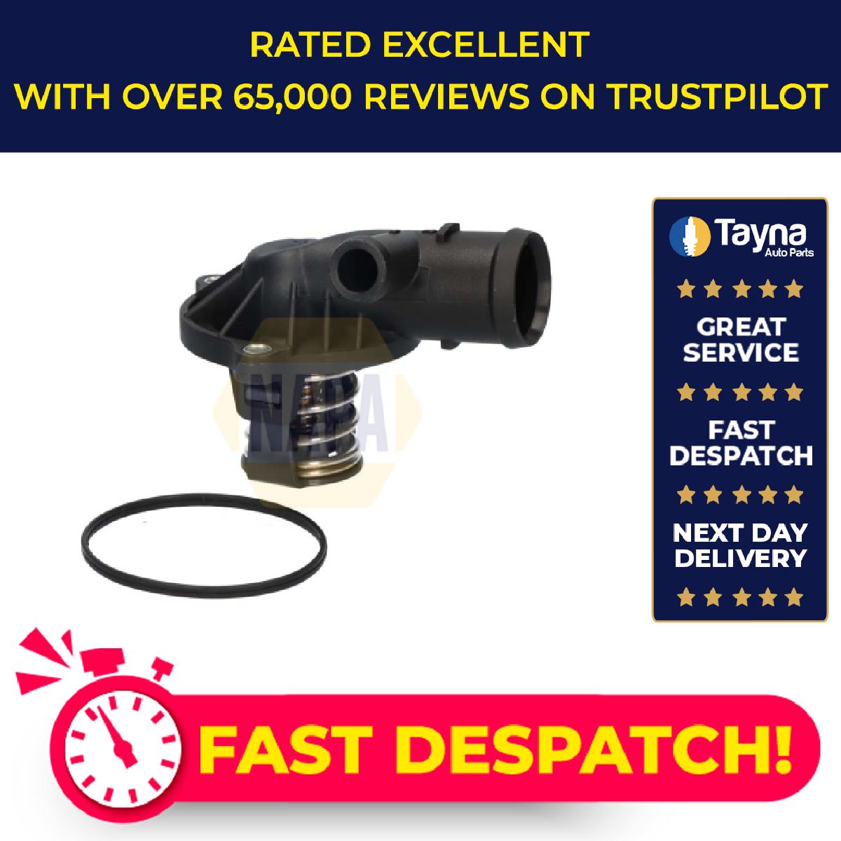 Coolant Thermostat fits AUDI A6 C6 2.7D 04 to 11 NAPA 059121111AA 059121111N New - Picture 1 of 8