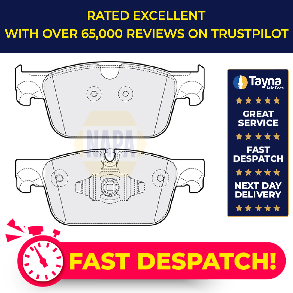 Brake Pads Set fits VOLVO S90 Mk2 2.0D Front 2016 on NAPA 31423651 ...