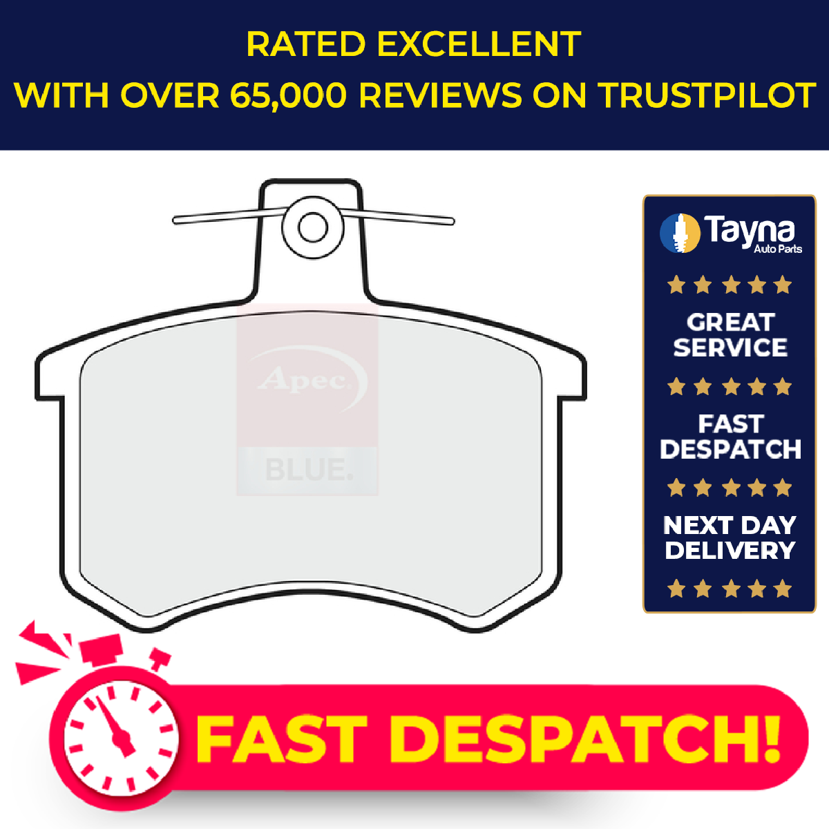 Apec Blue Brake Pads Set Rear PD3399 [PM1808666]