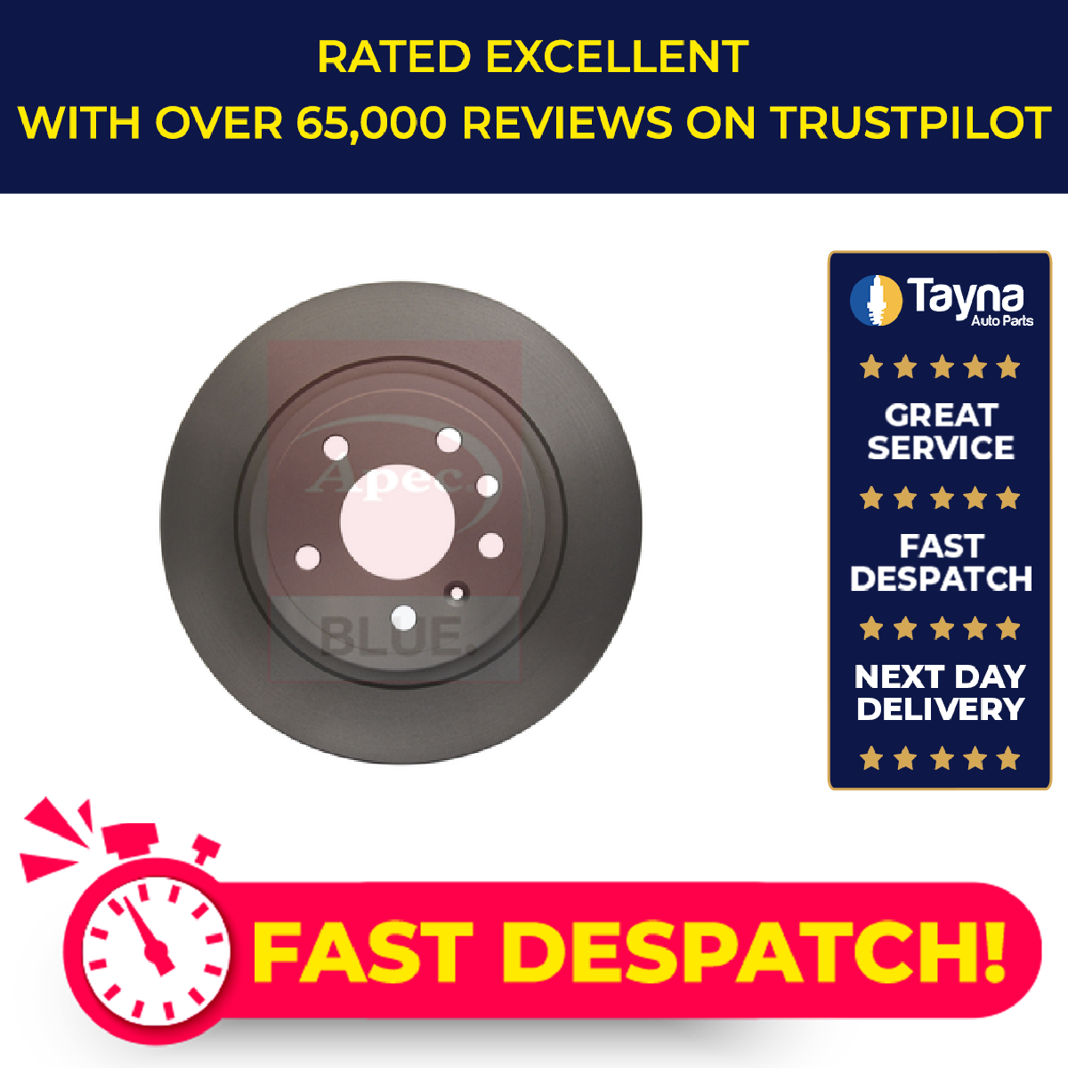 2x Brake Discs Pair Solid Rear 286mm SDK6381 Apec Blue Set 12763591 4907523 New