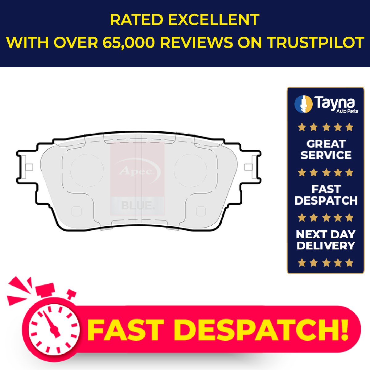 Apec Blue Brake Pads Set Rear PD3933 [PM1903842]