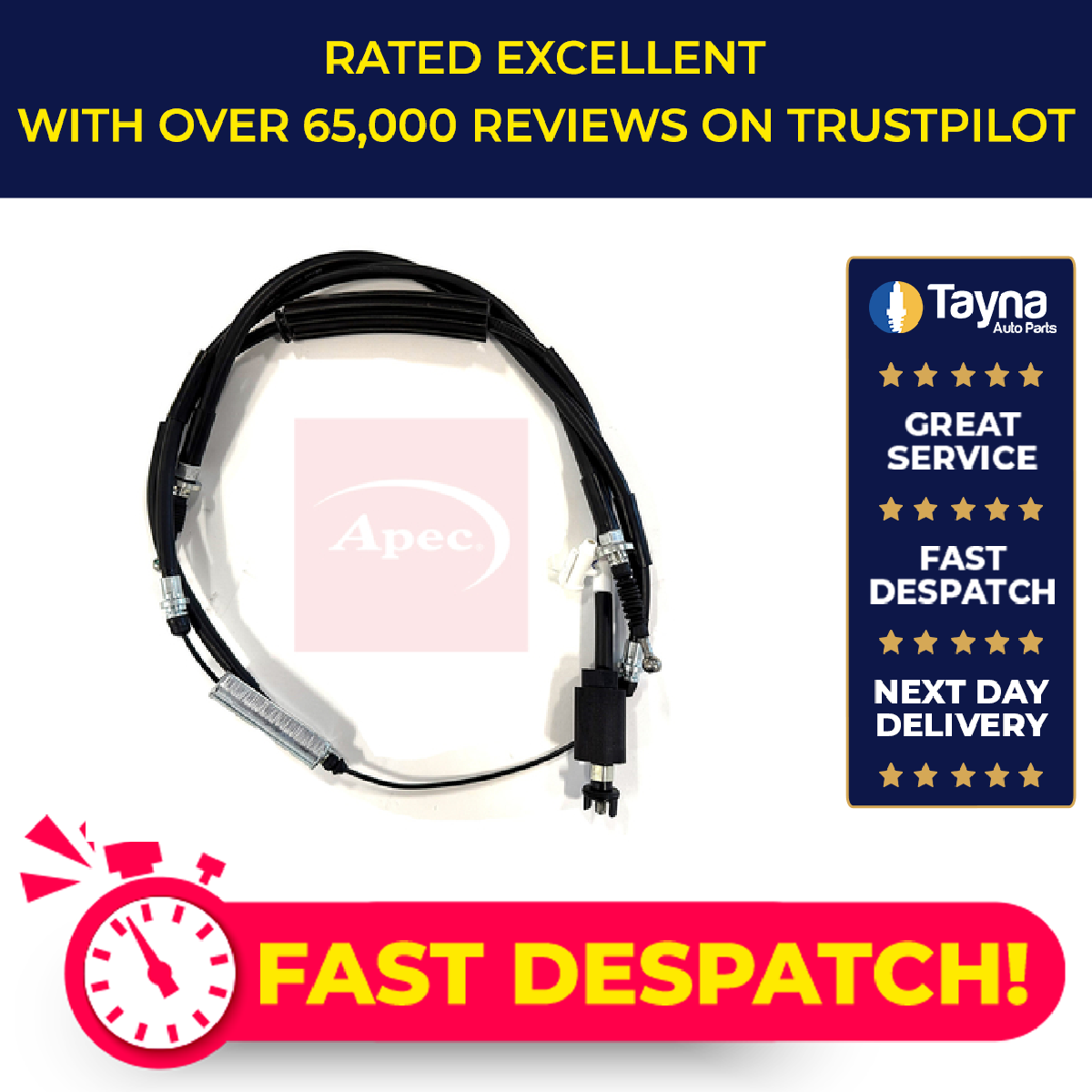 Apec Handbrake Cable Rear Left or Right CAB1657 [PM2003883]