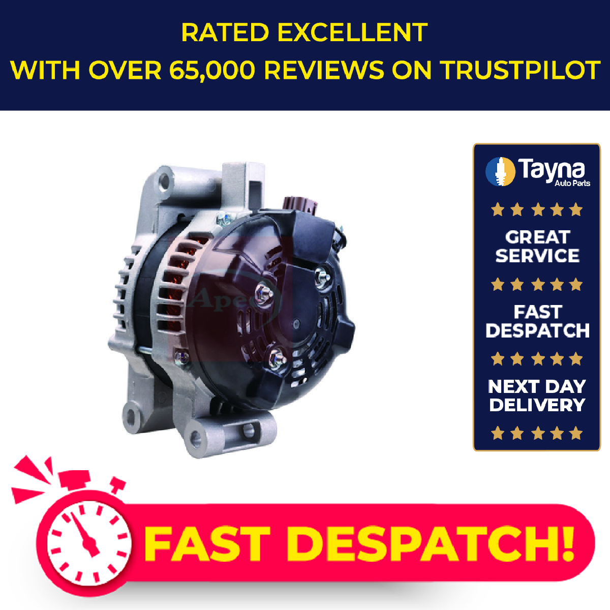Alternator fits TOYOTA AVENSIS 2.2D 05 to 18 270600G010 270600G021 270600G011 - Picture 1 of 12