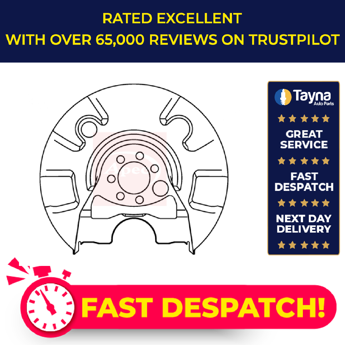 Apec Brake Disc Splash Panel Rear Right ASG1040 [PM2049203]