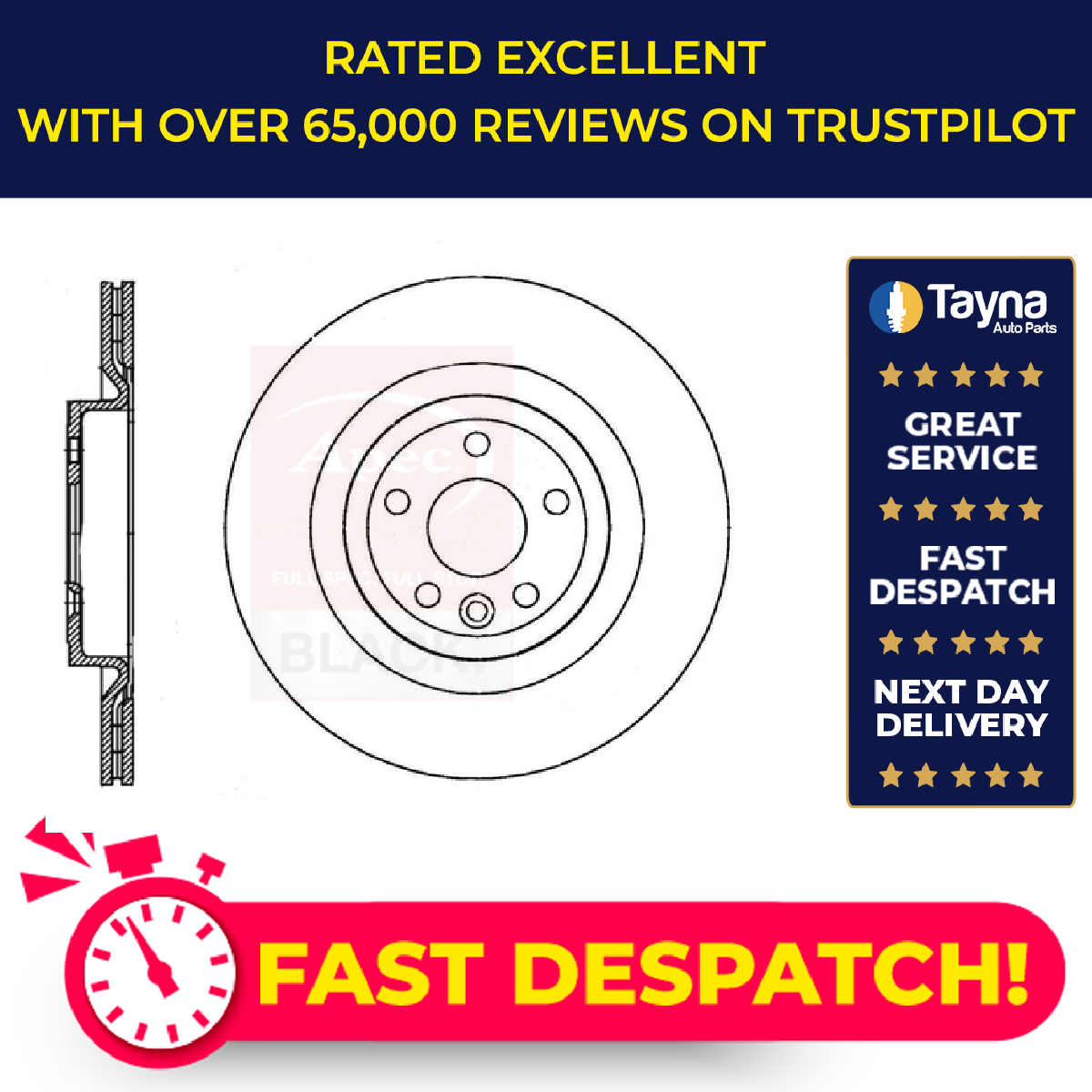 Brake Disc Single Vented 330mm DSK3406B Apec 34207915320 34216860923 34216882246 - Picture 1 of 7