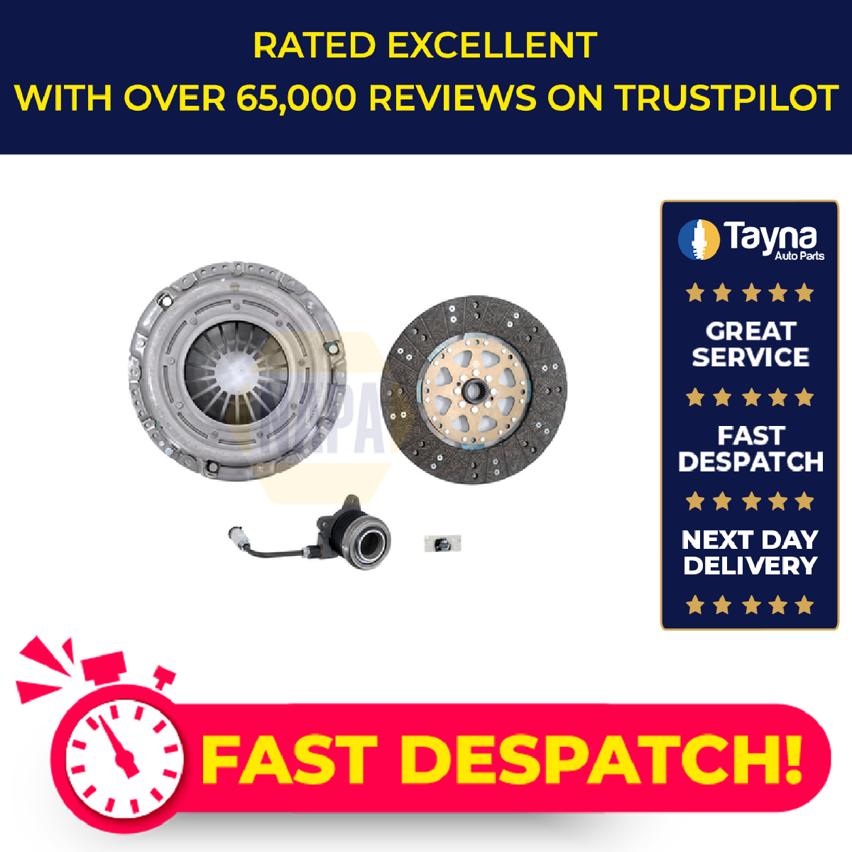 NAPA Clutch Kit 3pc (Cover+Plate+CSC) NCL1343 [PM2597040]