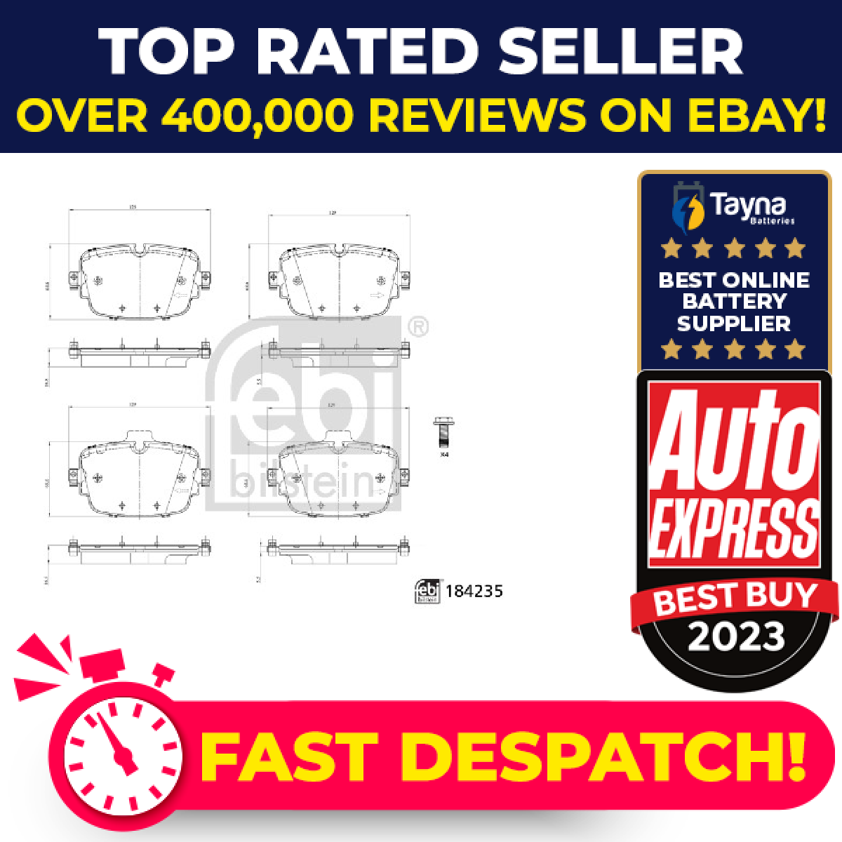 Brake Pads Set fits AUDI A7 4KA 3.0 Rear 2017 on DLZA 4M0698451AA 4M0698451AE