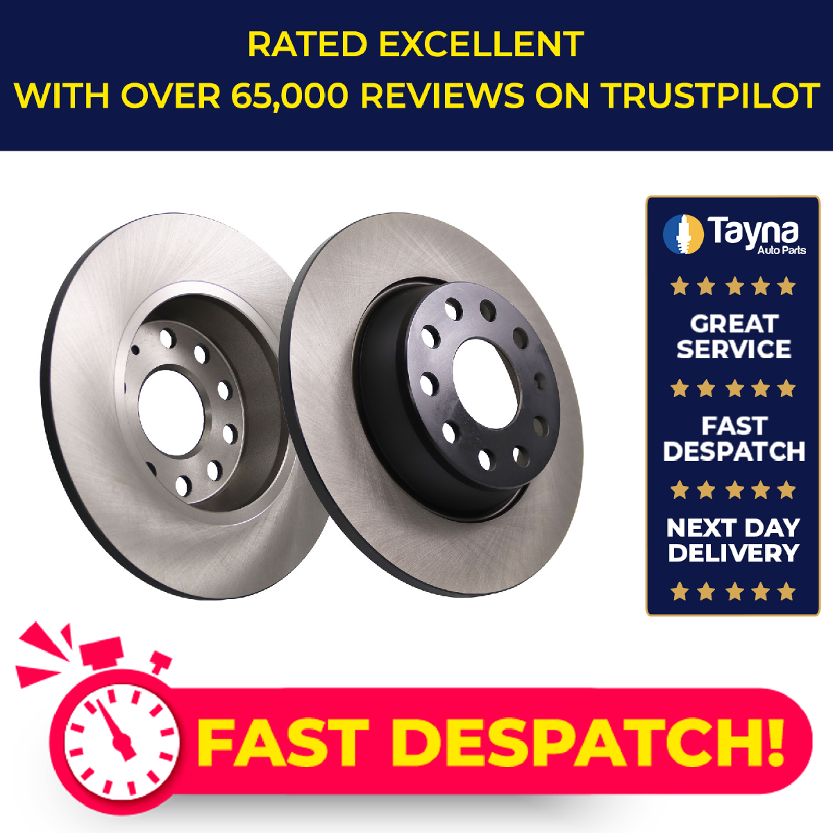 2x Brake Discs Pair Solid fits AUDI Q3 8U Rear 1.4 2.0 2.0D 11 to 18 282mm Set