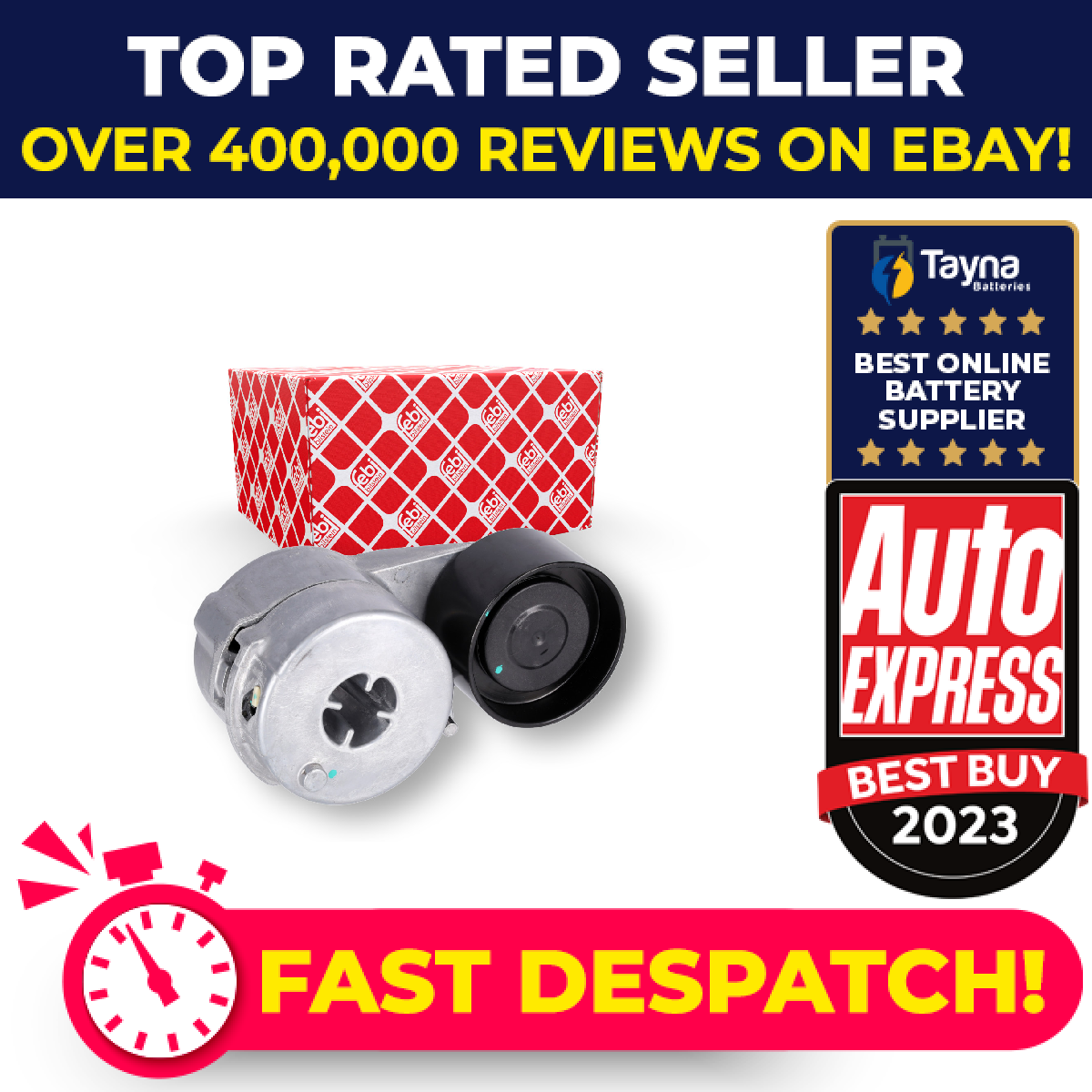 Aux Belt Tensioner 28185 Febi Drive V-Ribbed A0002001070 A0002001570 0002001070