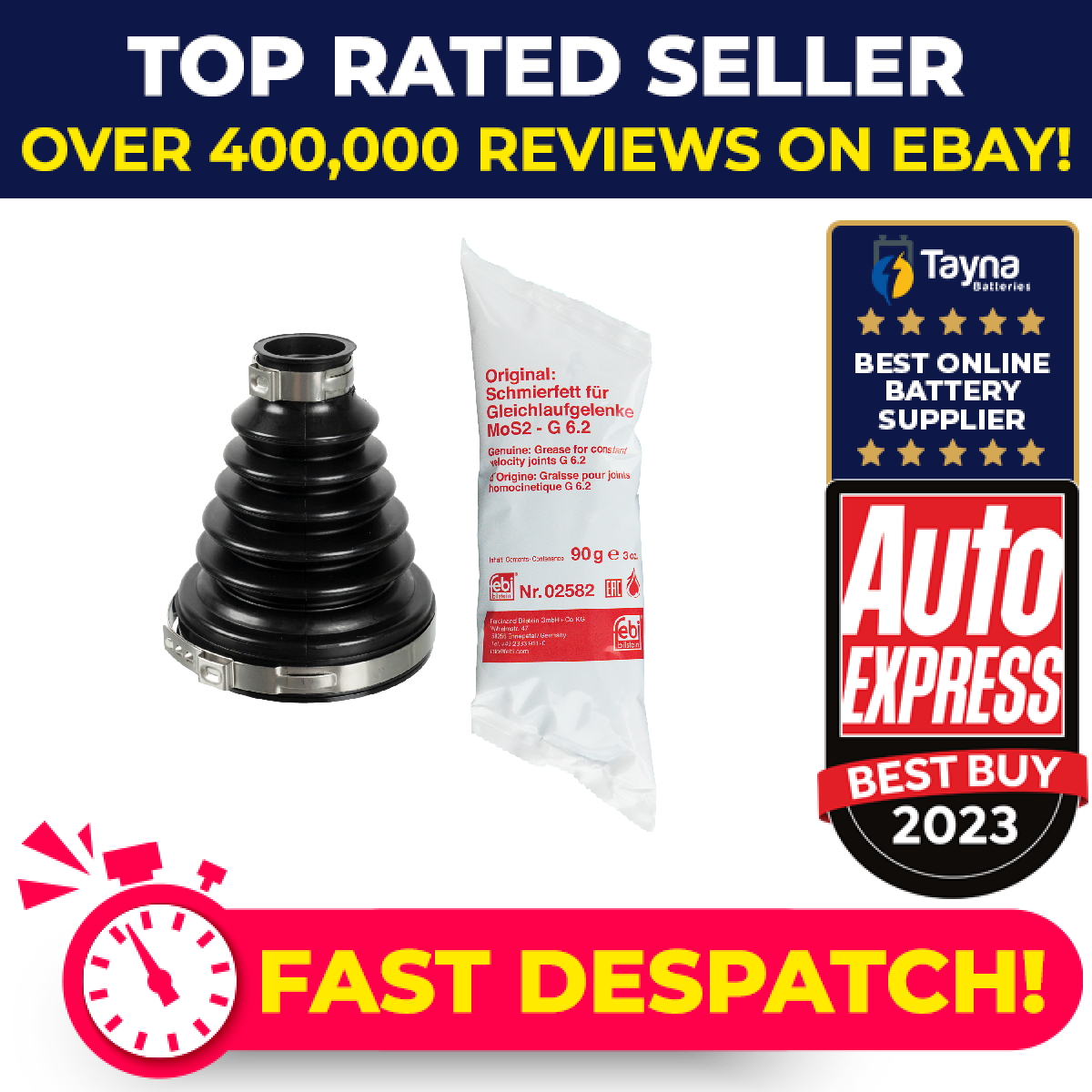 CV Joint Boot fits VW POLO Mk6 1.0 Front Inner, Left 2017 on C.V. Driveshaft New