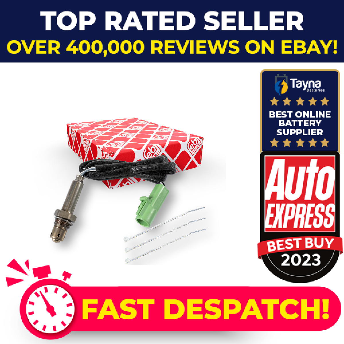 Lambda Sensor fits FORD MONDEO Mk4 Post Cat 2.0 2.3 07 to 15 Oxygen 1254769 Febi