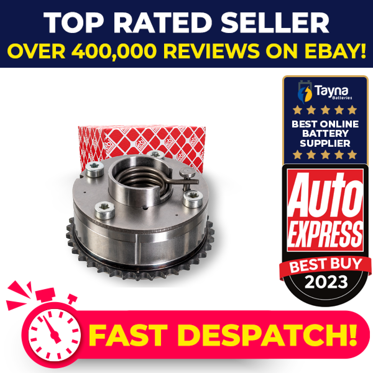 Camshaft Adjuster fits TOYOTA AVENSIS ZRT270 1.6 Exhaust Side 08 to 18 1ZR-FAE