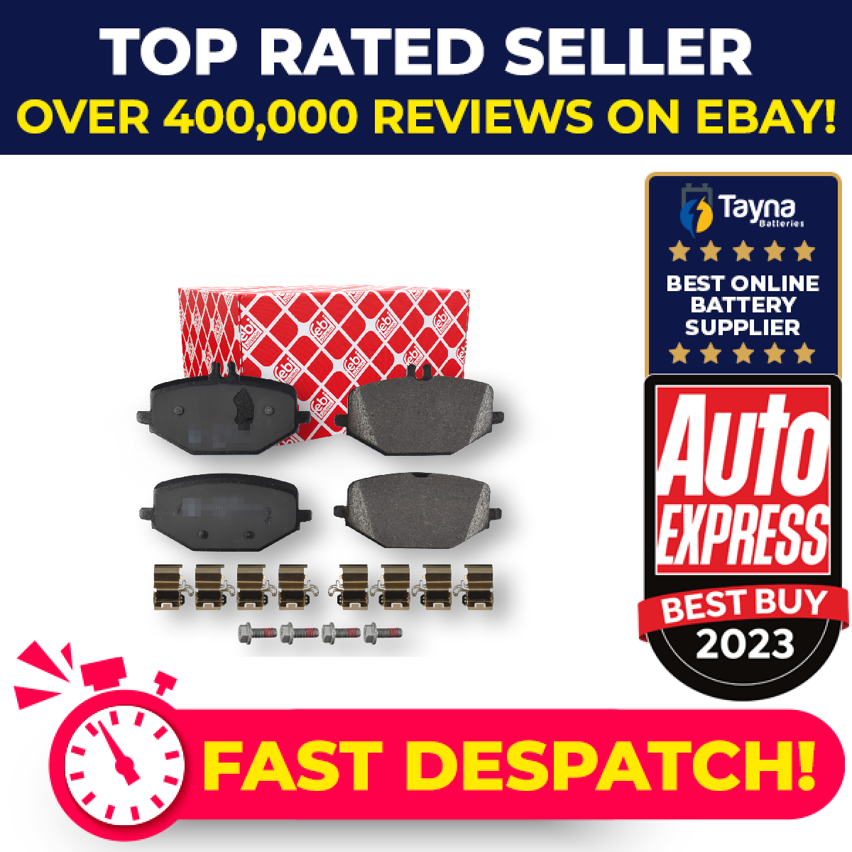 Brake Pads Set fits MERCEDES GLE450EQ V167 4.0 Rear 19 to 23 M176.980 Febi New