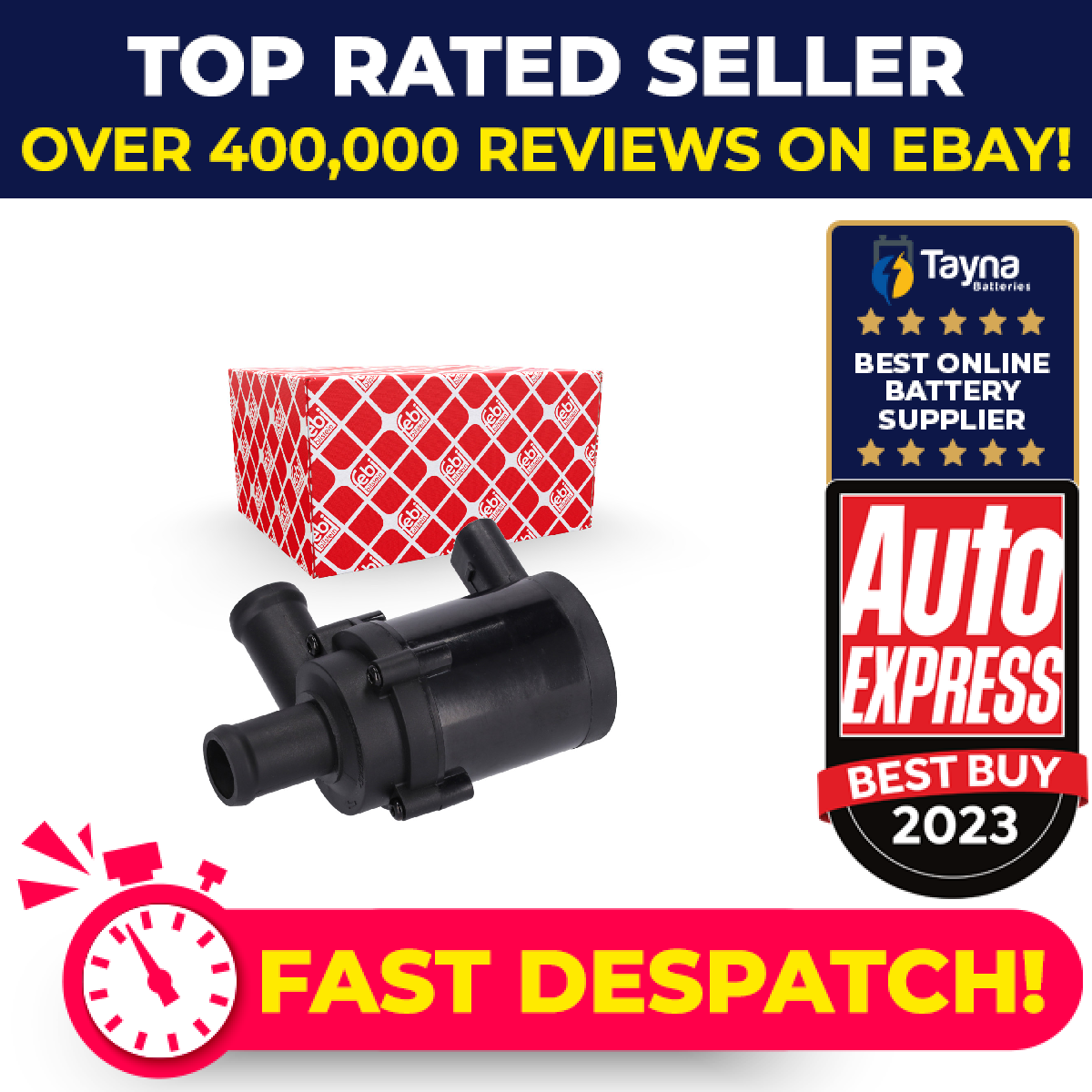Water Pump for Parking Heater fits VW AMAROK 2.0D 3.0D 11 to 22 Auxiliary Febi