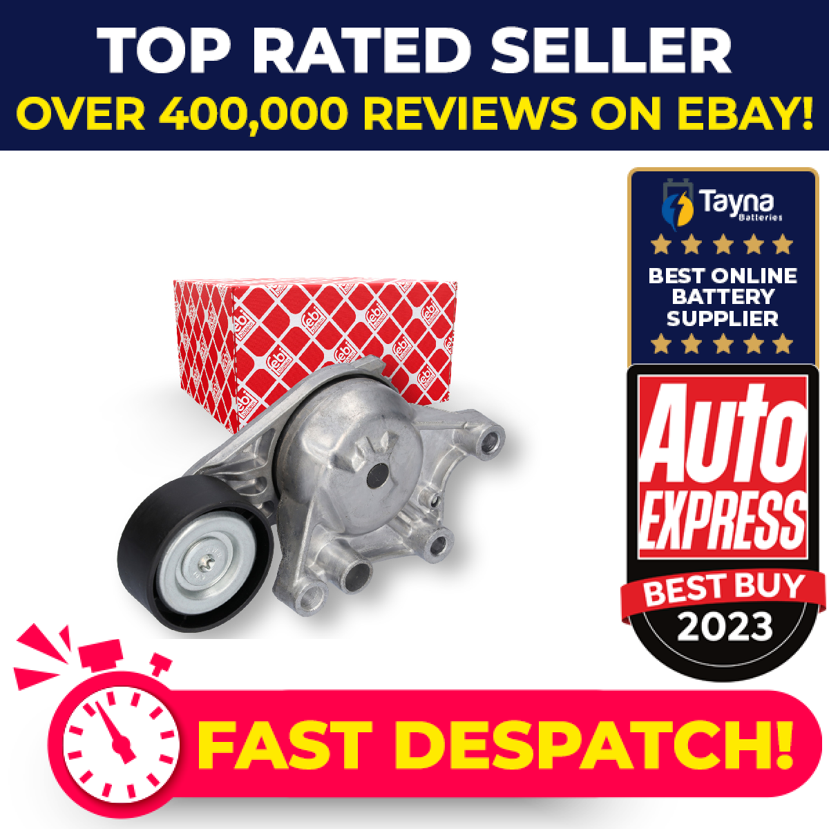 Aux Belt Tensioner fits PEUGEOT PARTNER K9 1.6D 2008 on BHW(DV6FE) Drive Febi