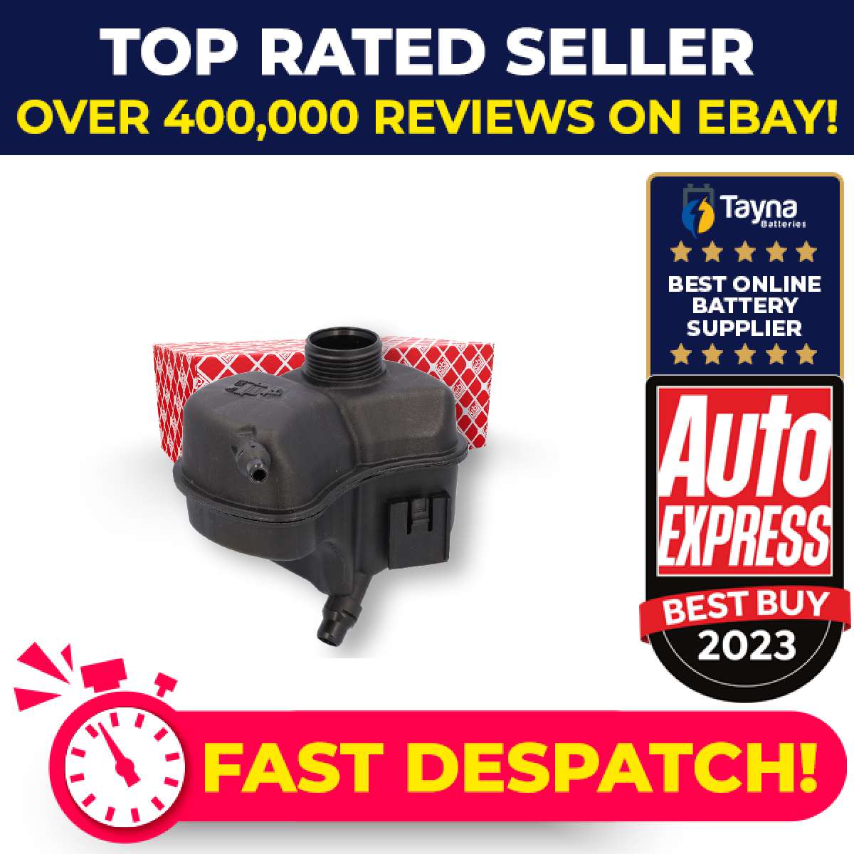 Coolant Expansion Tank fits BMW 330E G20 2.0 2019 on B48B20A 17138610653 Febi
