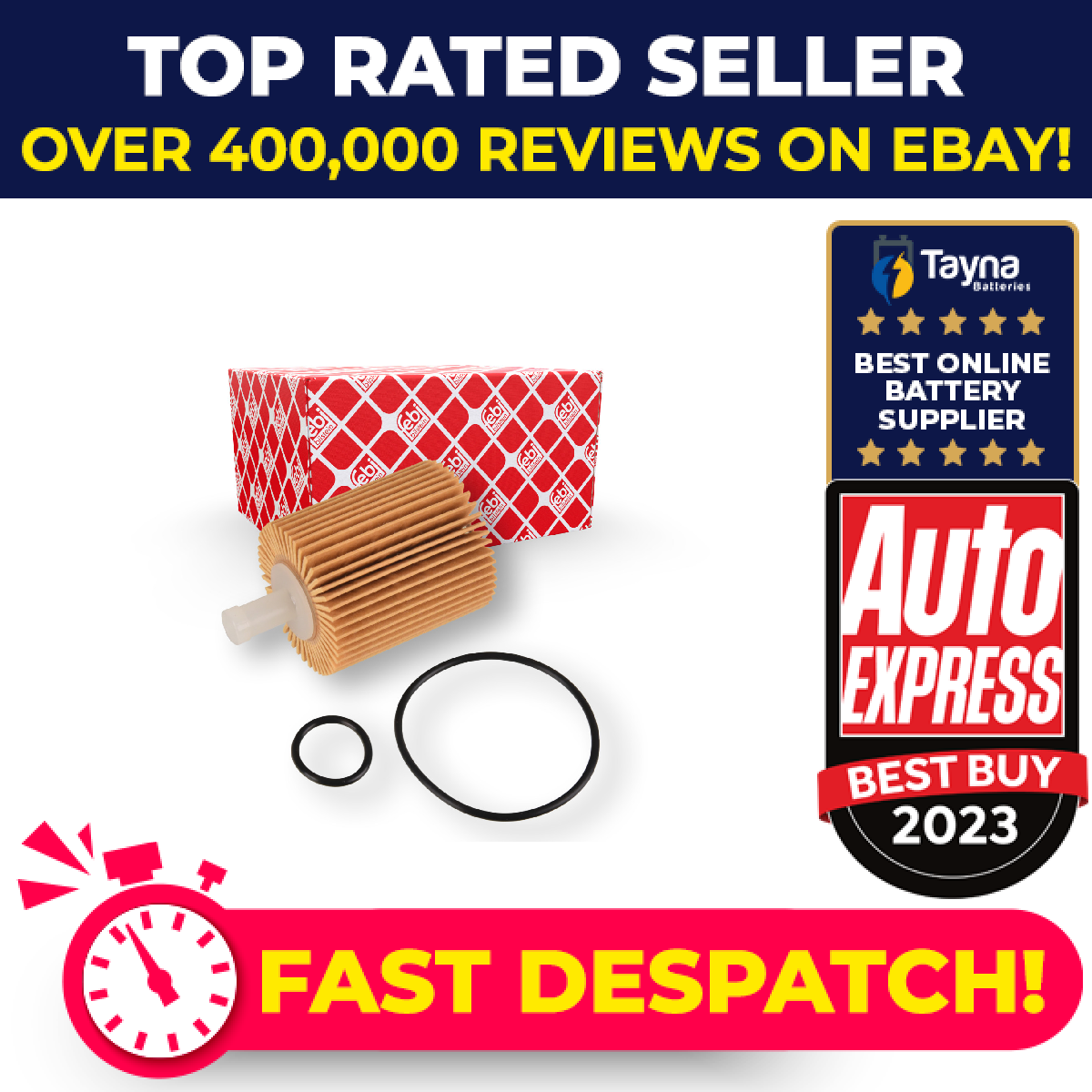 Oil Filter fits TOYOTA CROWN 3.0 03 to 08 3GR-FSE 04152YZZA2 04152YZZA3 Febi New
