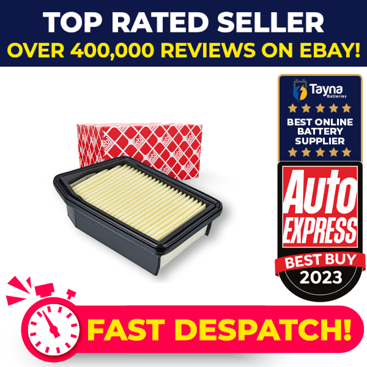 Air Filter fits HONDA JAZZ Mk3 1.3 2008 on L13Z1 17220RC7E01 Febi Quality New