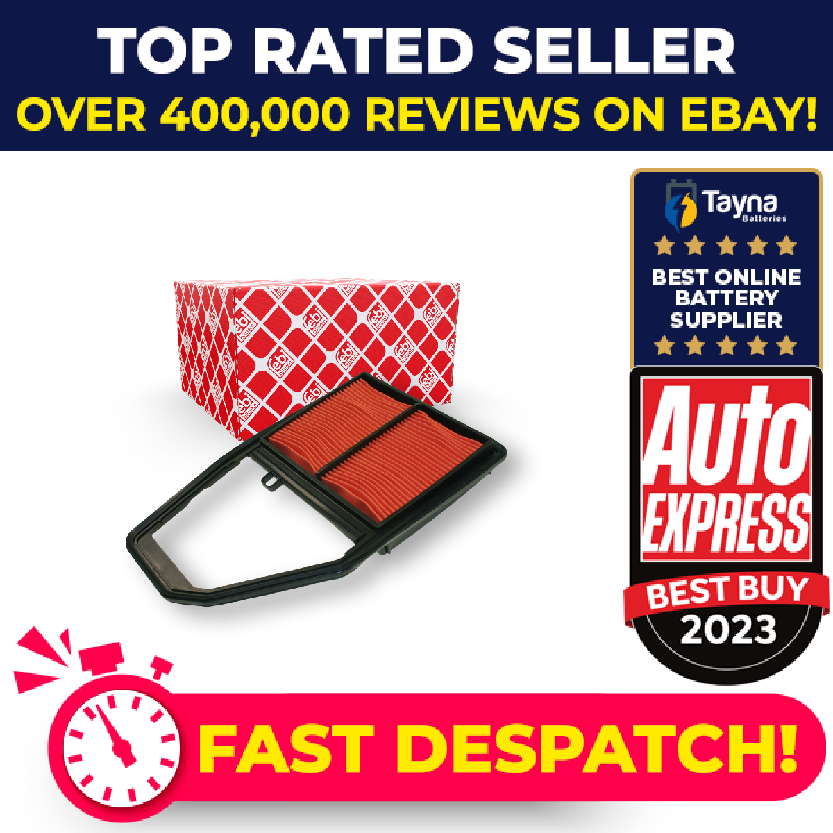 Air Filter fits HONDA CIVIC 1.4 00 to 05 D14Z6 17220PLDY00 17220PLD000 Febi New
