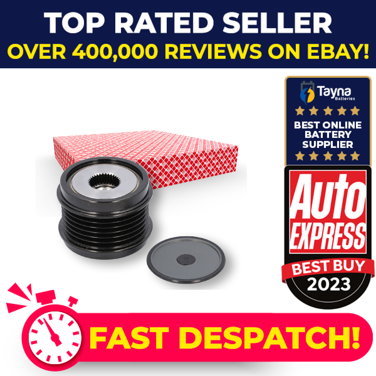 Overrunning Alternator Pulley fits PEUGEOT TRAVELLER 1.6D 2016 on Clutch Febi