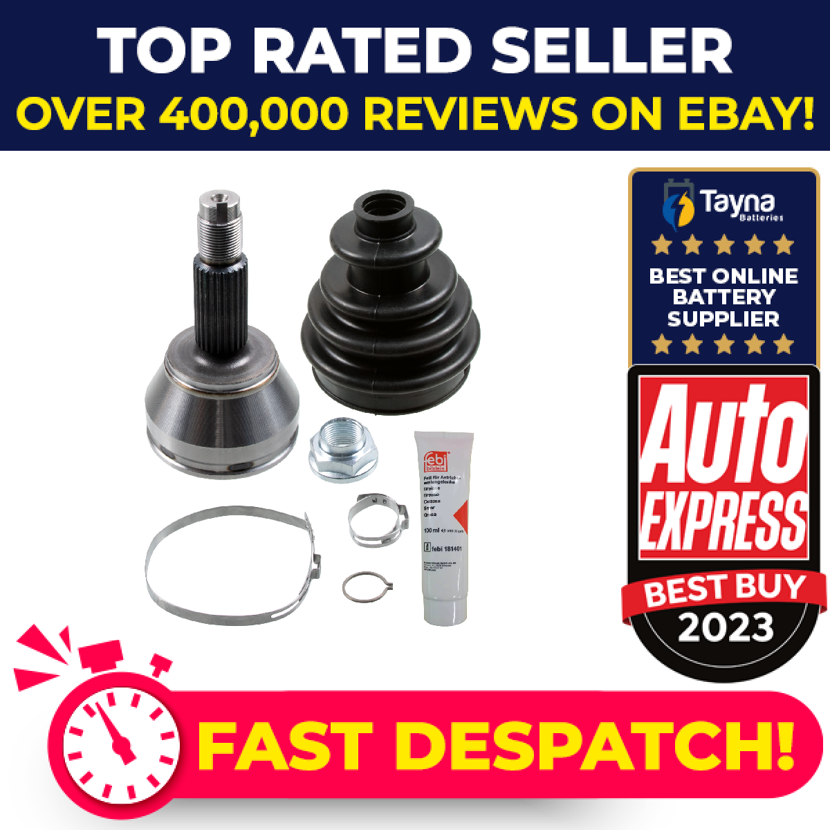 CV Joint fits FORD FIESTA Mk4 1.4 Front Outer 96 to 02 C.V. Driveshaft 1003550