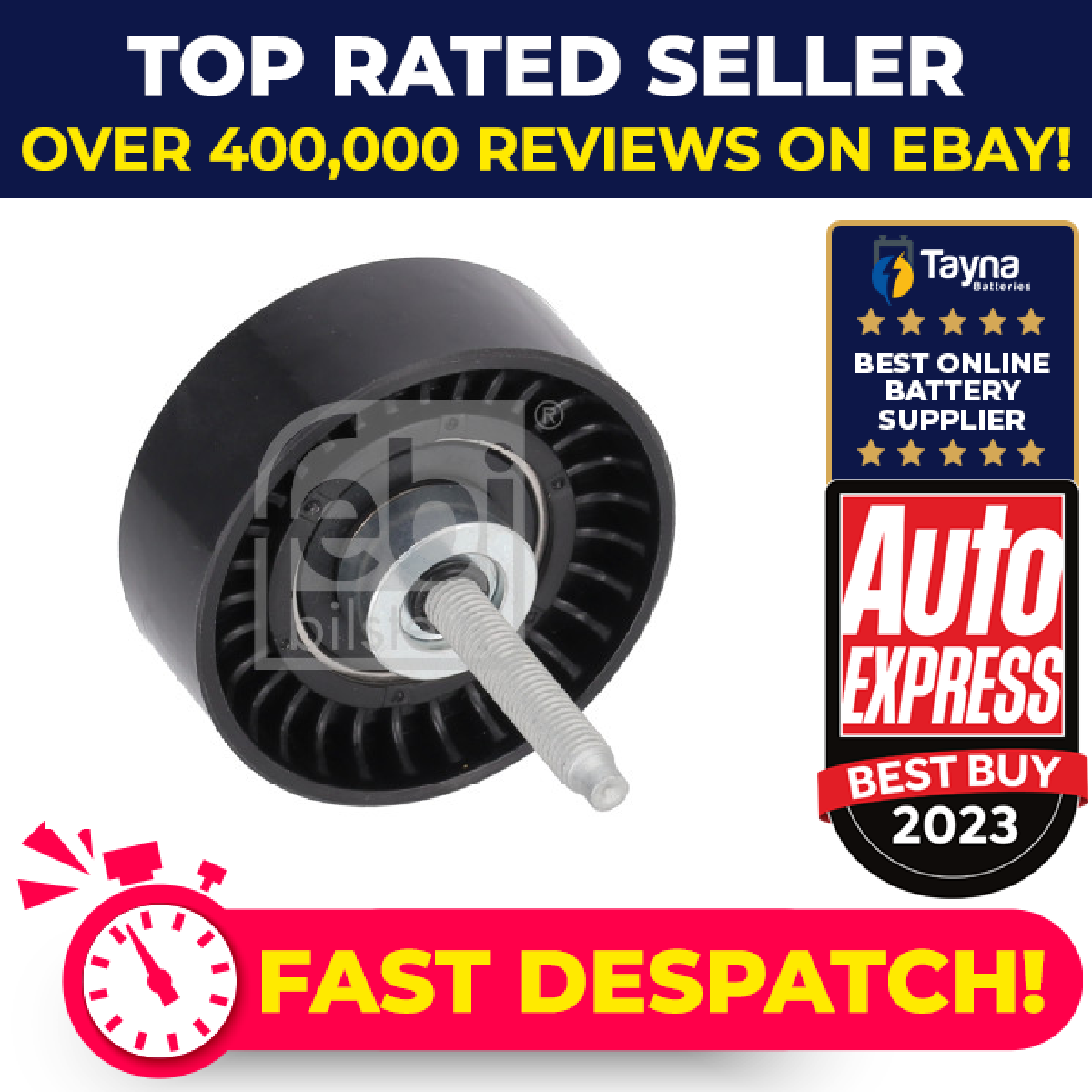 Aux Belt Idler Pulley fits FORD MONDEO Mk4 TDCi 2.0D 07 to 15 Guide Deflection